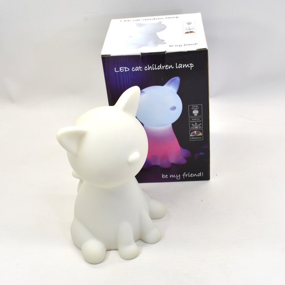 LED Cat Children Lamp Multi Color Child Safe Silicone Night Light - Picture 1 of 7